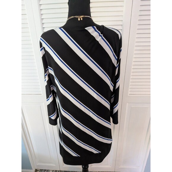WHBM Tunic Top Womens L Stretch Long Blouse/Mini Dress Multicolor Stripe Classic - Picture 7 of 11